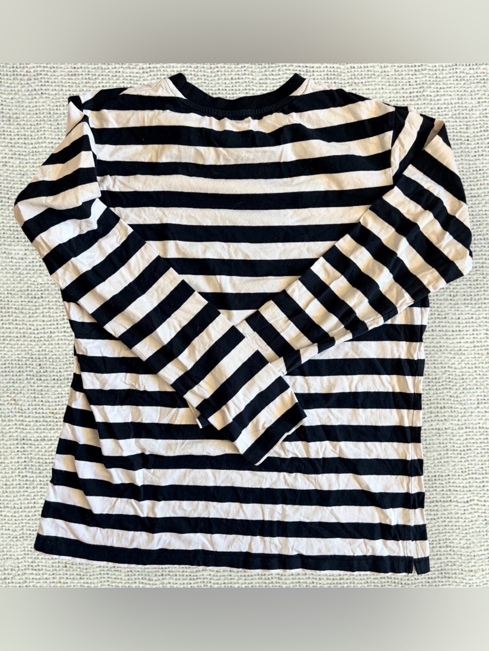 NEW Men's Small Black White Striped Long Sleeve Shirt